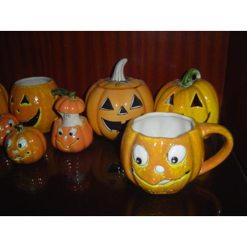 Taza de calabaza de cerámica para Holloween